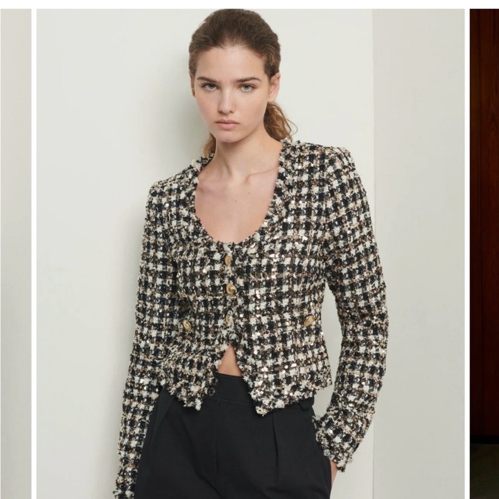 Derek Lam Jacqueline Cropped Tweed Jacket